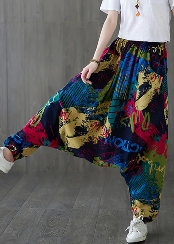 Casual Red Print Tie Waist Wide Leg Pants LY7572