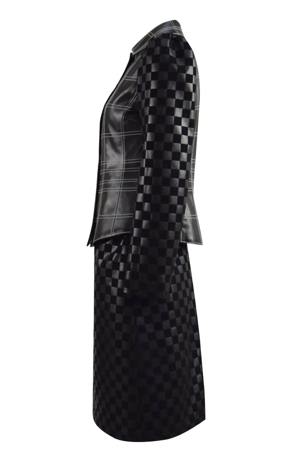 Cruella de Vil Cruella 2021 Costumes Outfits Emma Stone Leather Jacket Skirt Suit