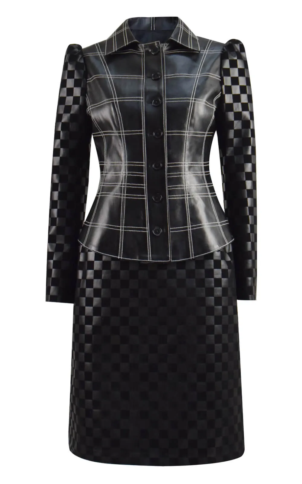 Cruella de Vil Cruella 2021 Costumes Outfits Emma Stone Leather Jacket Skirt Suit