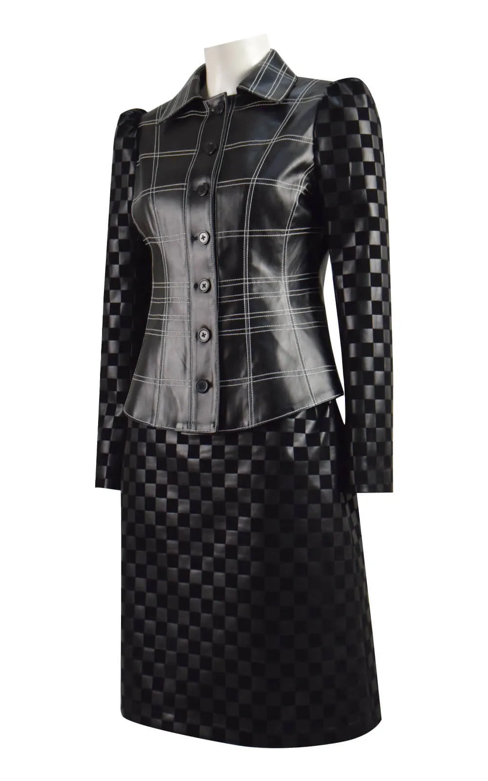 Cruella de Vil Cruella 2021 Costumes Outfits Emma Stone Leather Jacket Skirt Suit