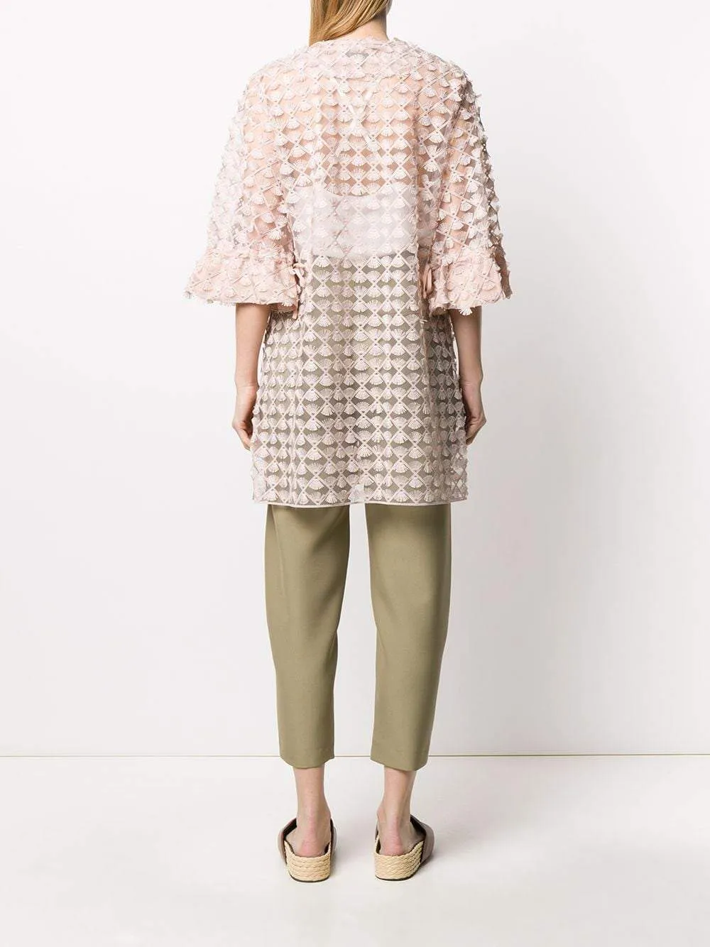 D.Exterior Embroidered Lace Tulle Coat 50655 5NUDON