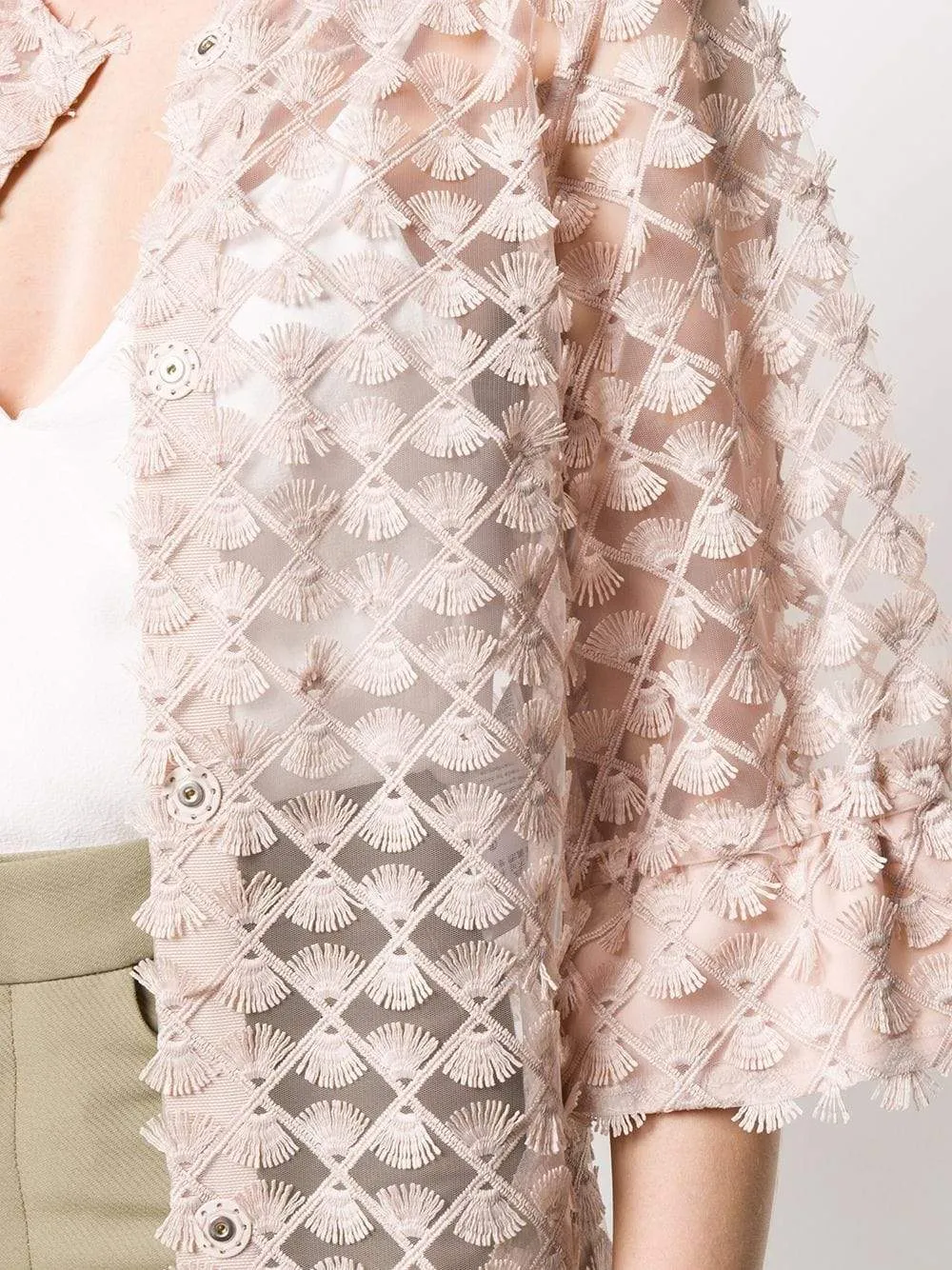 D.Exterior Embroidered Lace Tulle Coat 50655 5NUDON