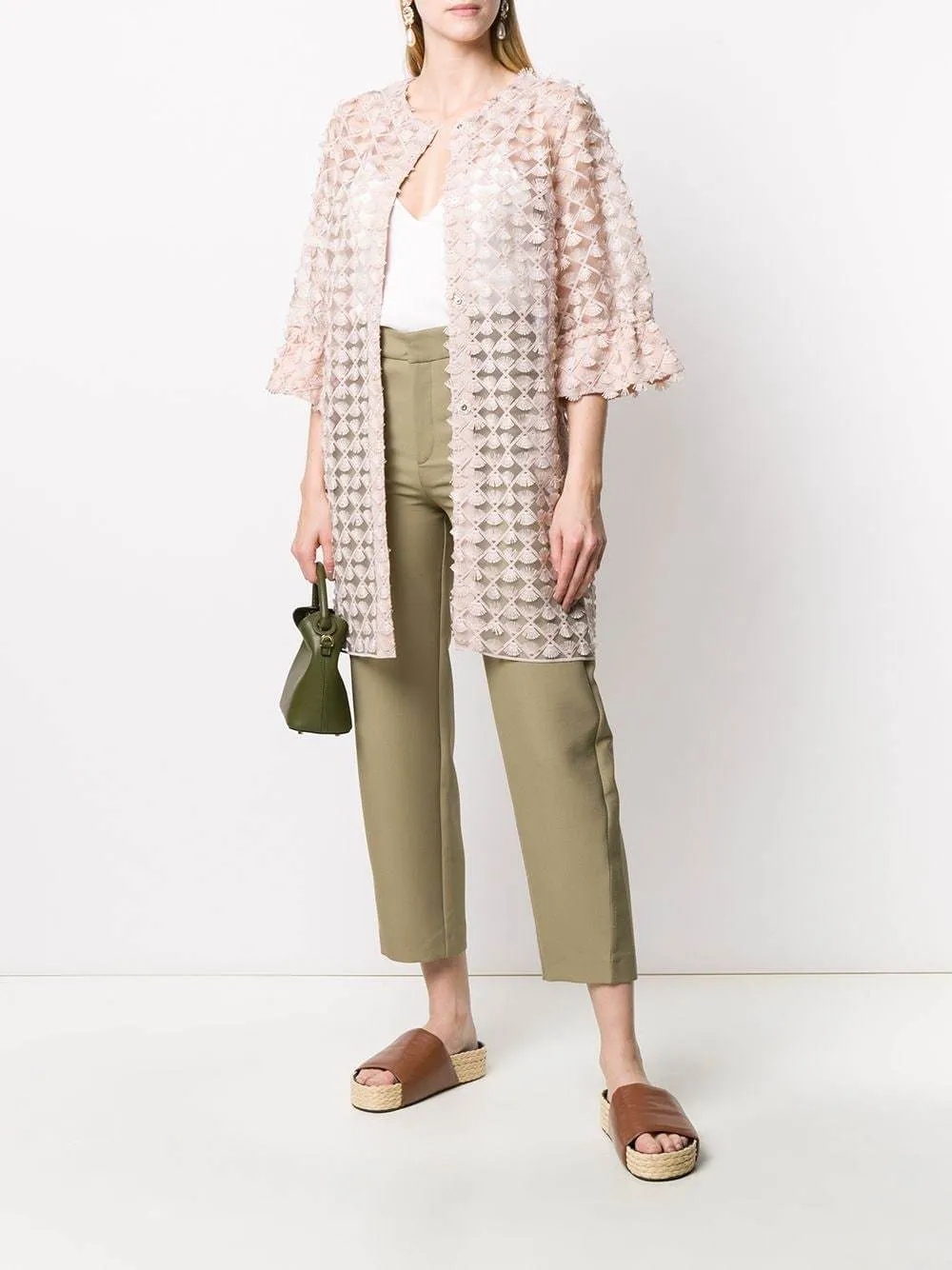D.Exterior Embroidered Lace Tulle Coat 50655 5NUDON