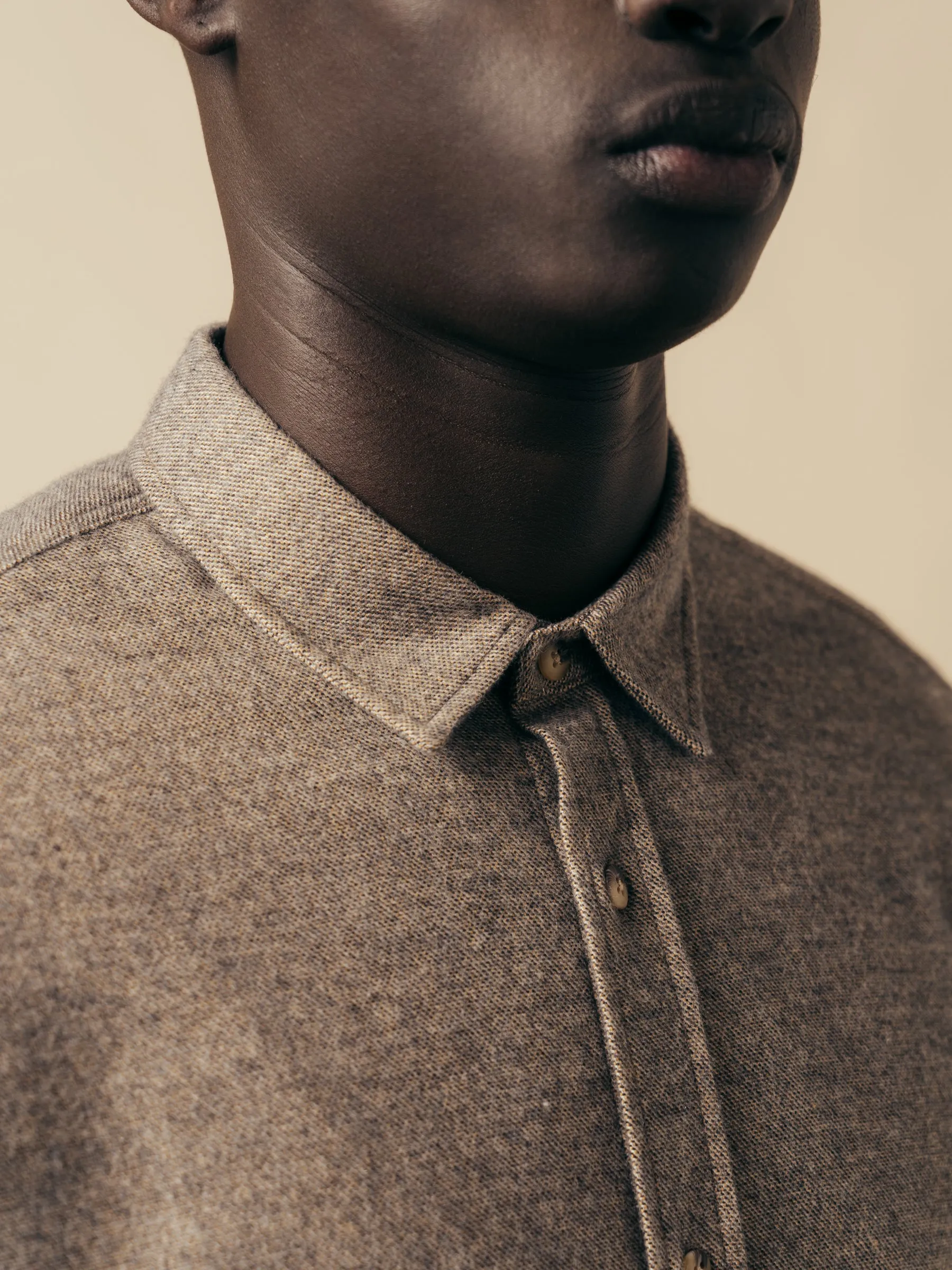 Dirleton Shirt In Peat Marl Mouline Cotton