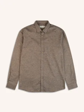 Dirleton Shirt In Peat Marl Mouline Cotton