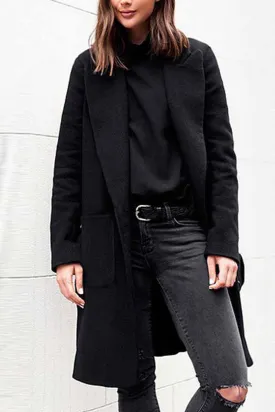 Dunnmall Loose Thick Solid Color Coat