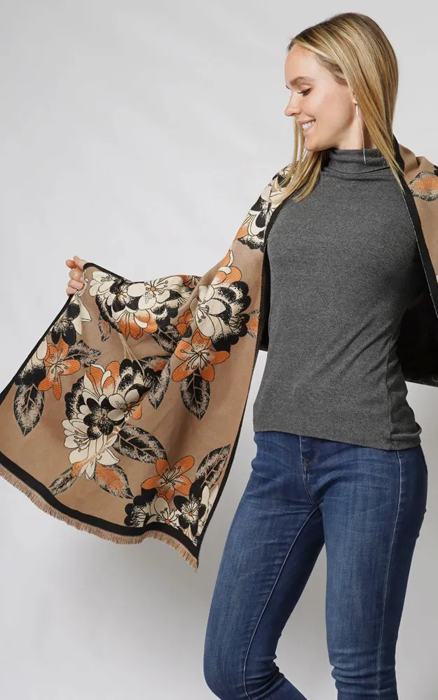 EPS10896 FLORAL PATTERN SHAWL SCARF