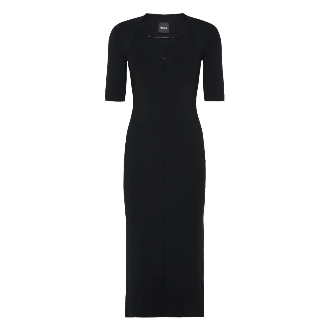 Fezanin V-Neck Knitted Midi Dress 50520429