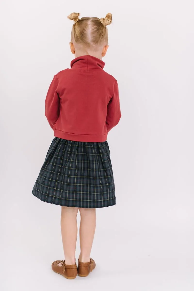 Funnel Sweatshirt Dress, Currant Mistletoe