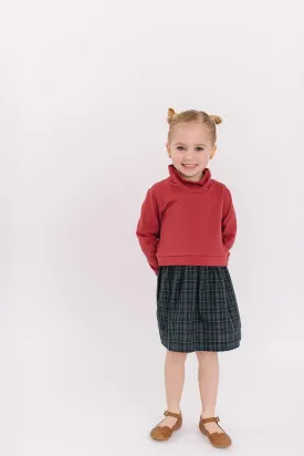 Funnel Sweatshirt Dress, Currant Mistletoe