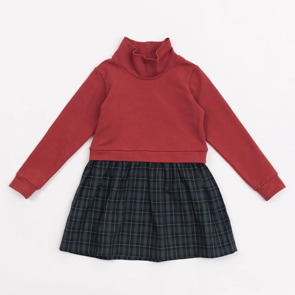 Funnel Sweatshirt Dress, Currant Mistletoe