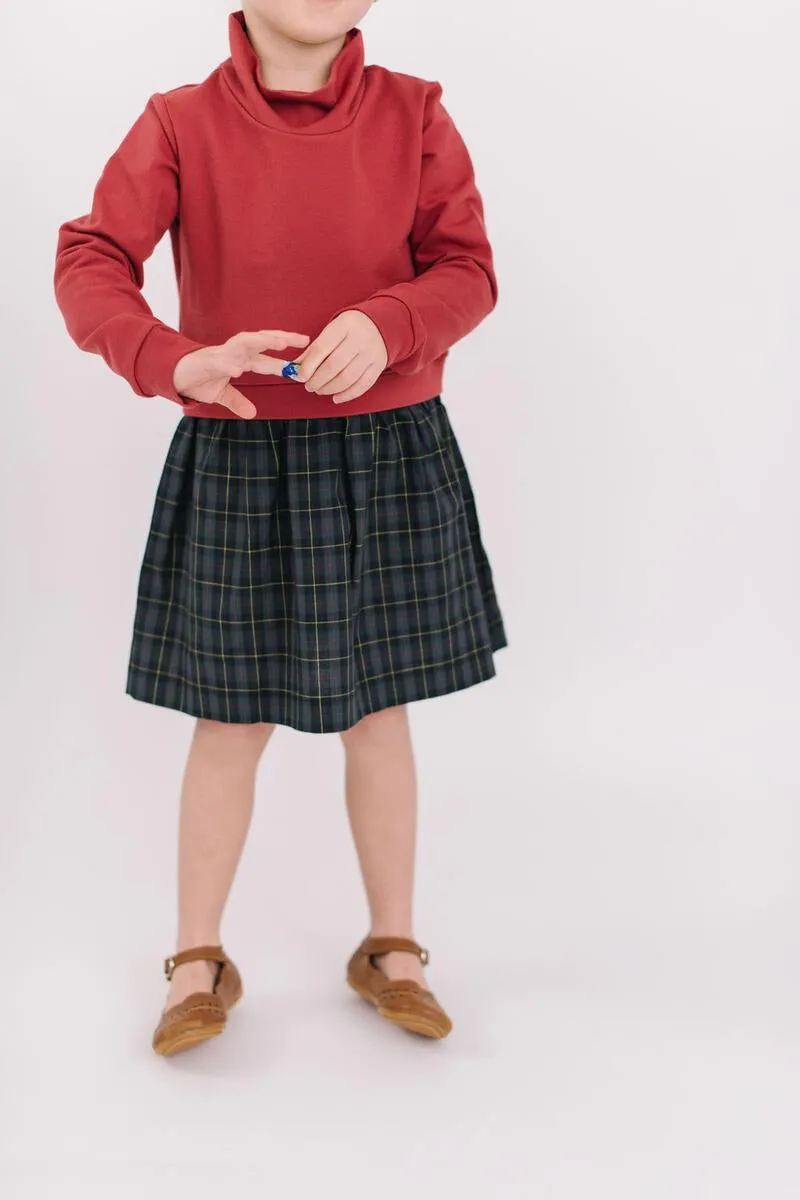 Funnel Sweatshirt Dress, Currant Mistletoe
