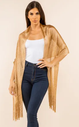 GSH559 Gold Solid Party Shawl Scarf