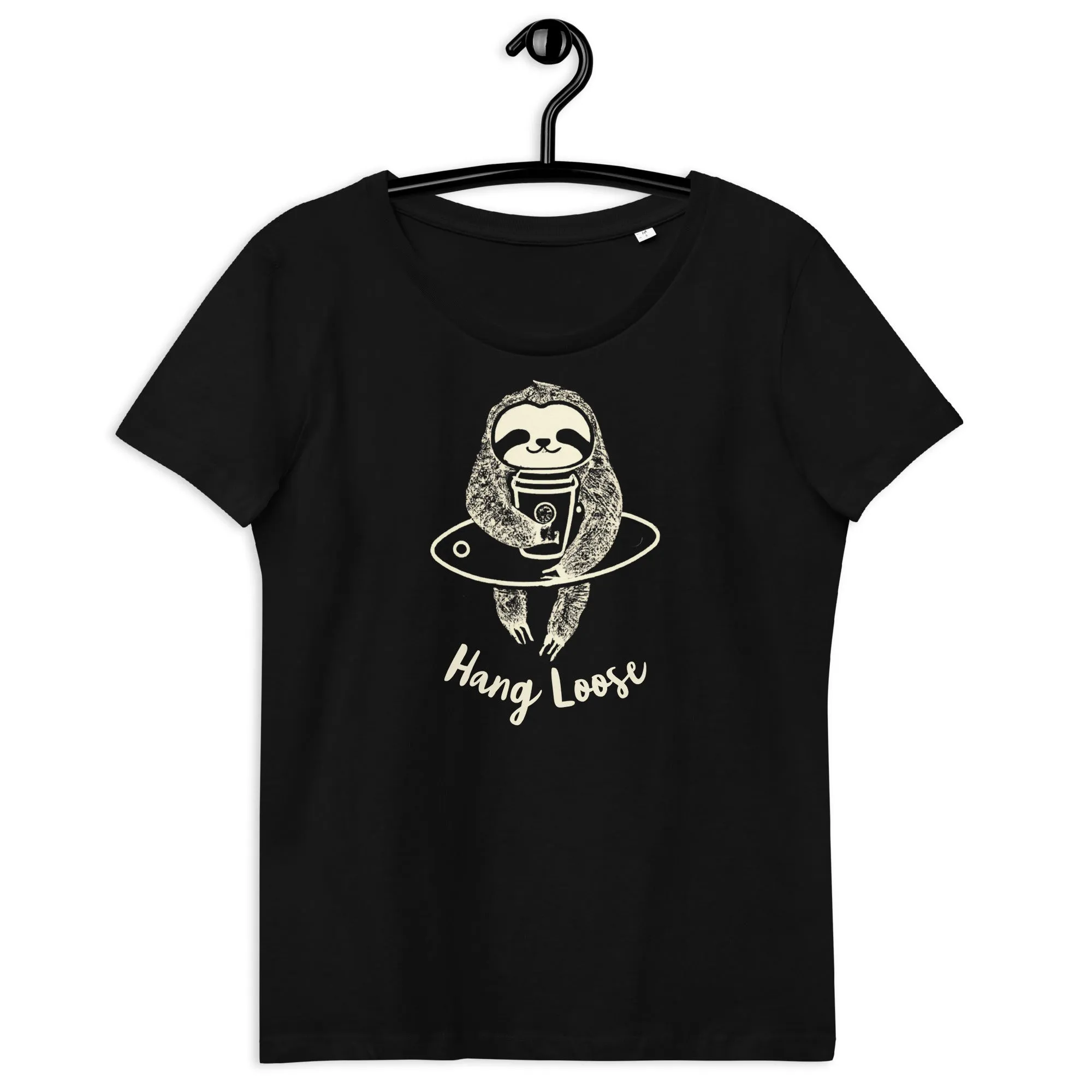 Hang loose coffee sloth Women's fitted eco tee
