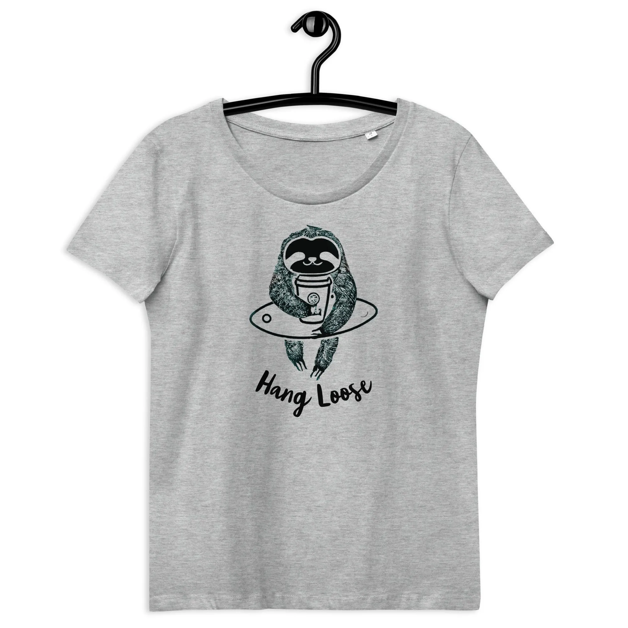 Hang loose coffee sloth Women's fitted eco tee