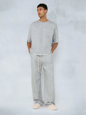 Heavyweight Raw Edge Tee And Drop Crotch Jogger 2 Piece Set