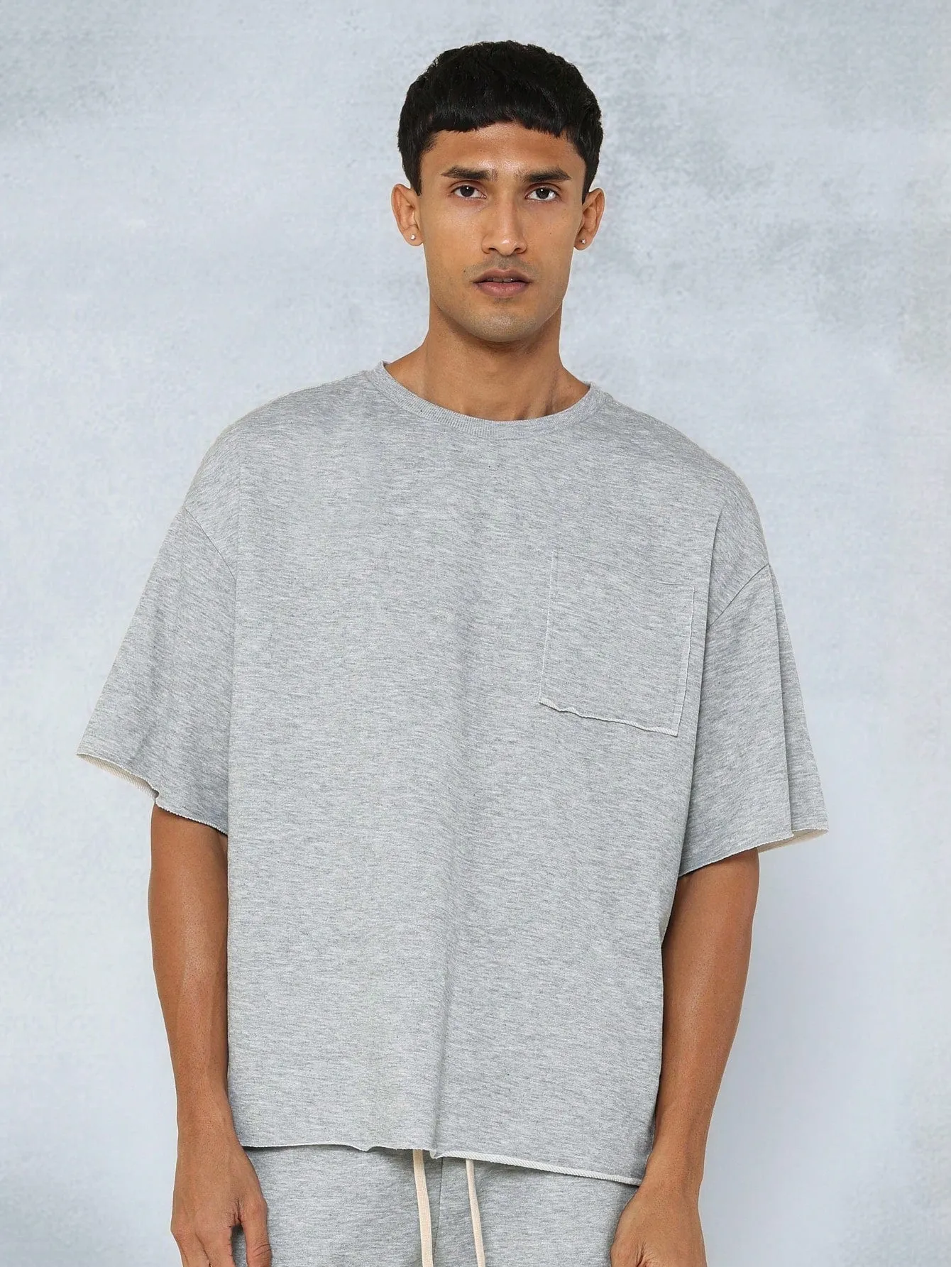 Heavyweight Raw Edge Tee And Drop Crotch Jogger 2 Piece Set
