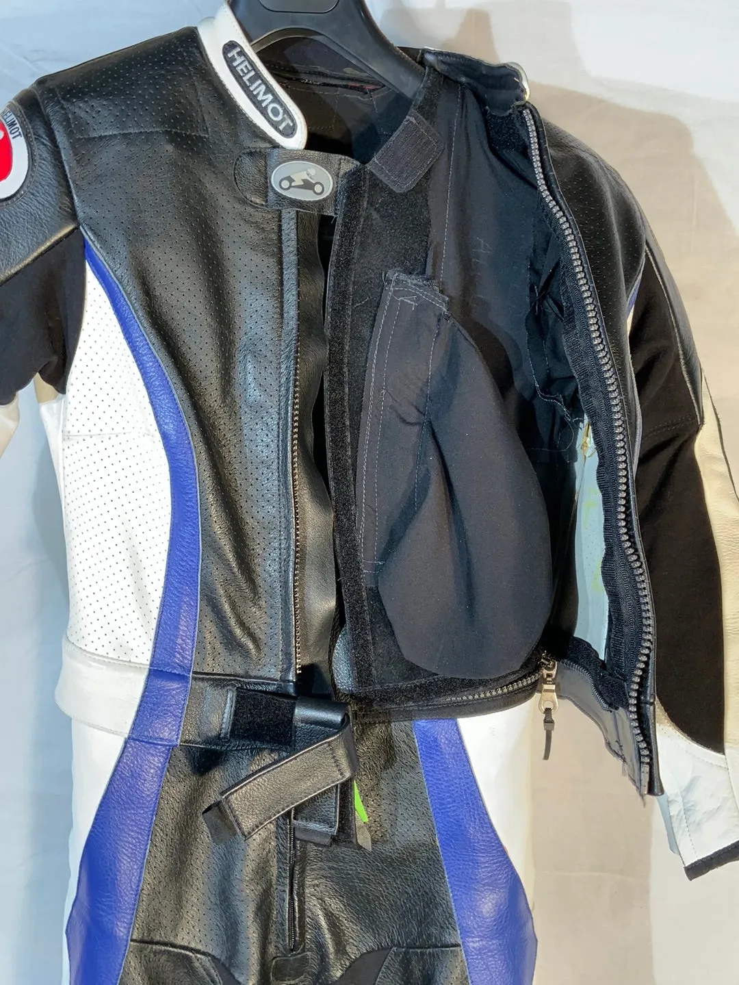 Helimot 2-piece leather race suit w/liner