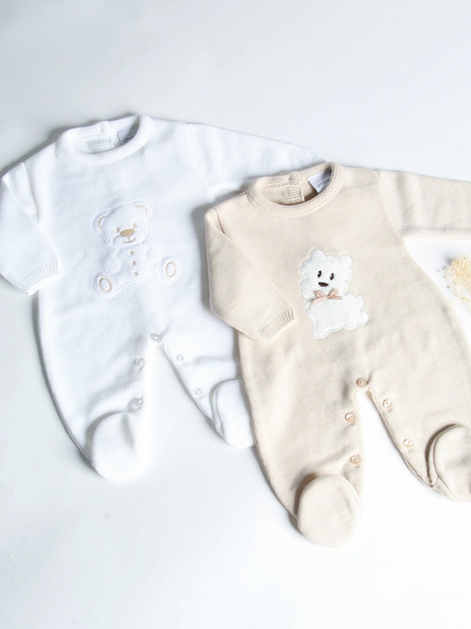 Hello natural embroidered knitted cardigan