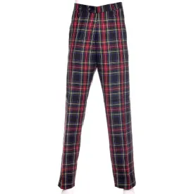 Instock Polyviscose Tartan Trousers - Black Stewart