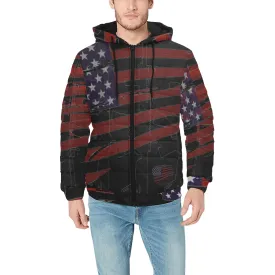 Jaxs & crown RTSO mens hoodie coat Men's Padded Hooded Jacket (Model H42)