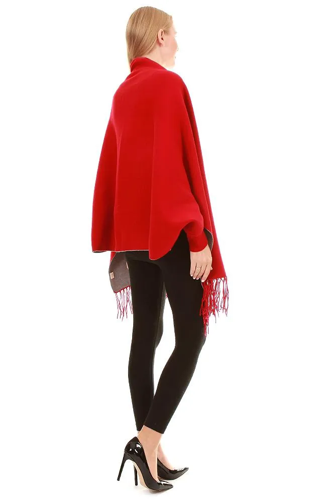 JC16169B Kira Solid Sleeve Cape Shawl
