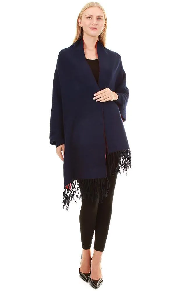 JC16169B Kira Solid Sleeve Cape Shawl