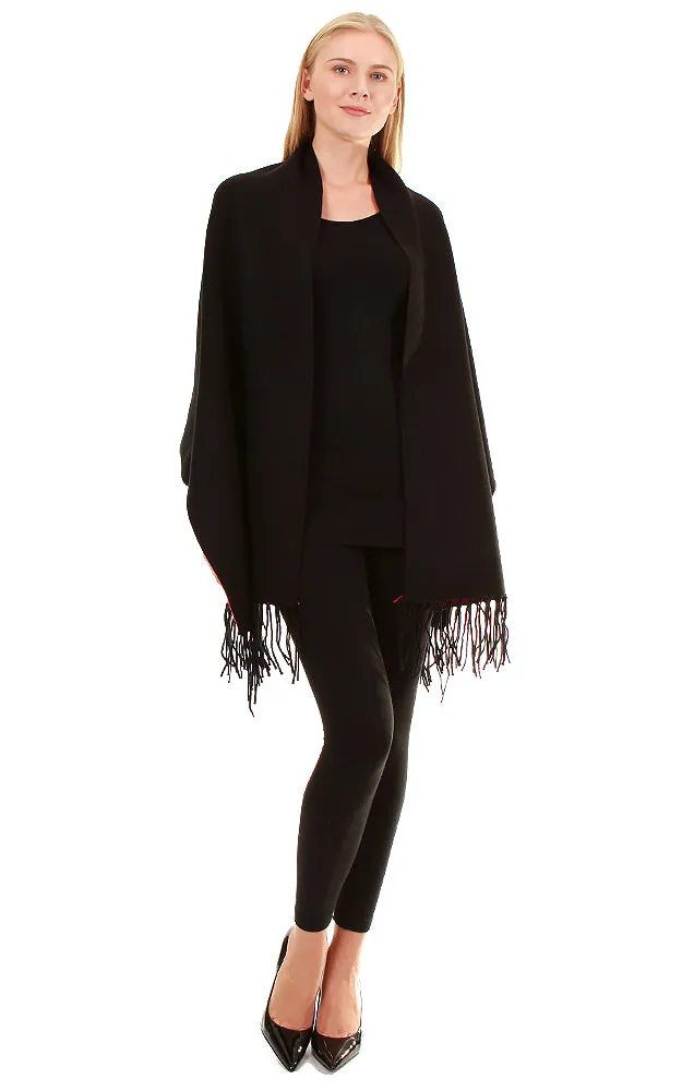 JC16169B Kira Solid Sleeve Cape Shawl