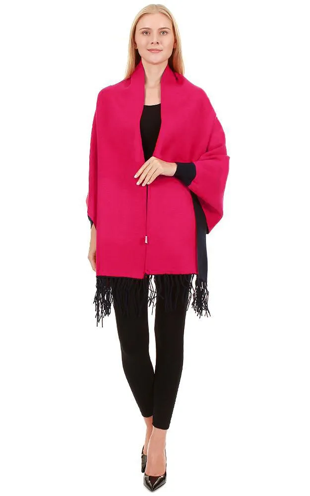 JC16169B Kira Solid Sleeve Cape Shawl