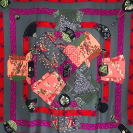 Kimonos et Inros Hermes Cashmere Shawl 140 RARE