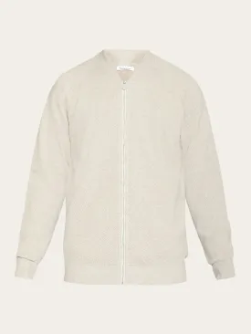 Knitted zip cardigan - GOTS/Vegan - Light feather gray
