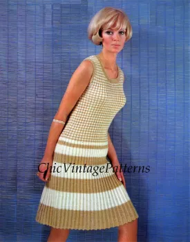 Ladies Knitted Dress Pattern, Spring, Summer Dress, Digital Pattern