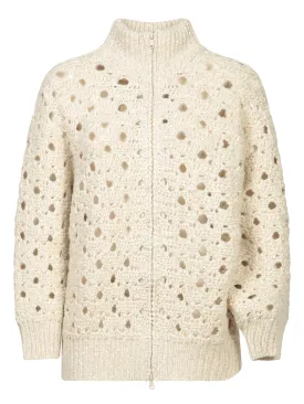 Light Beige Zip Cardigan