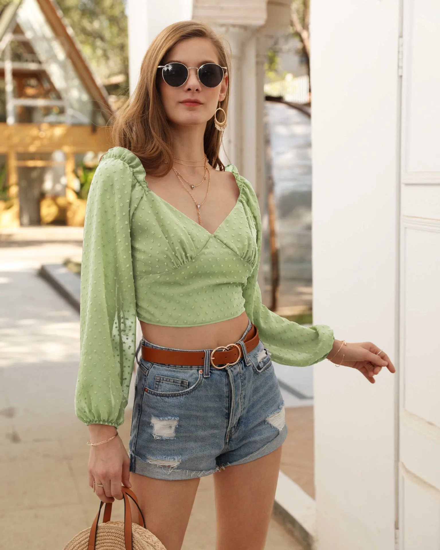 Long Sleeve Sexy Blouse Tops
