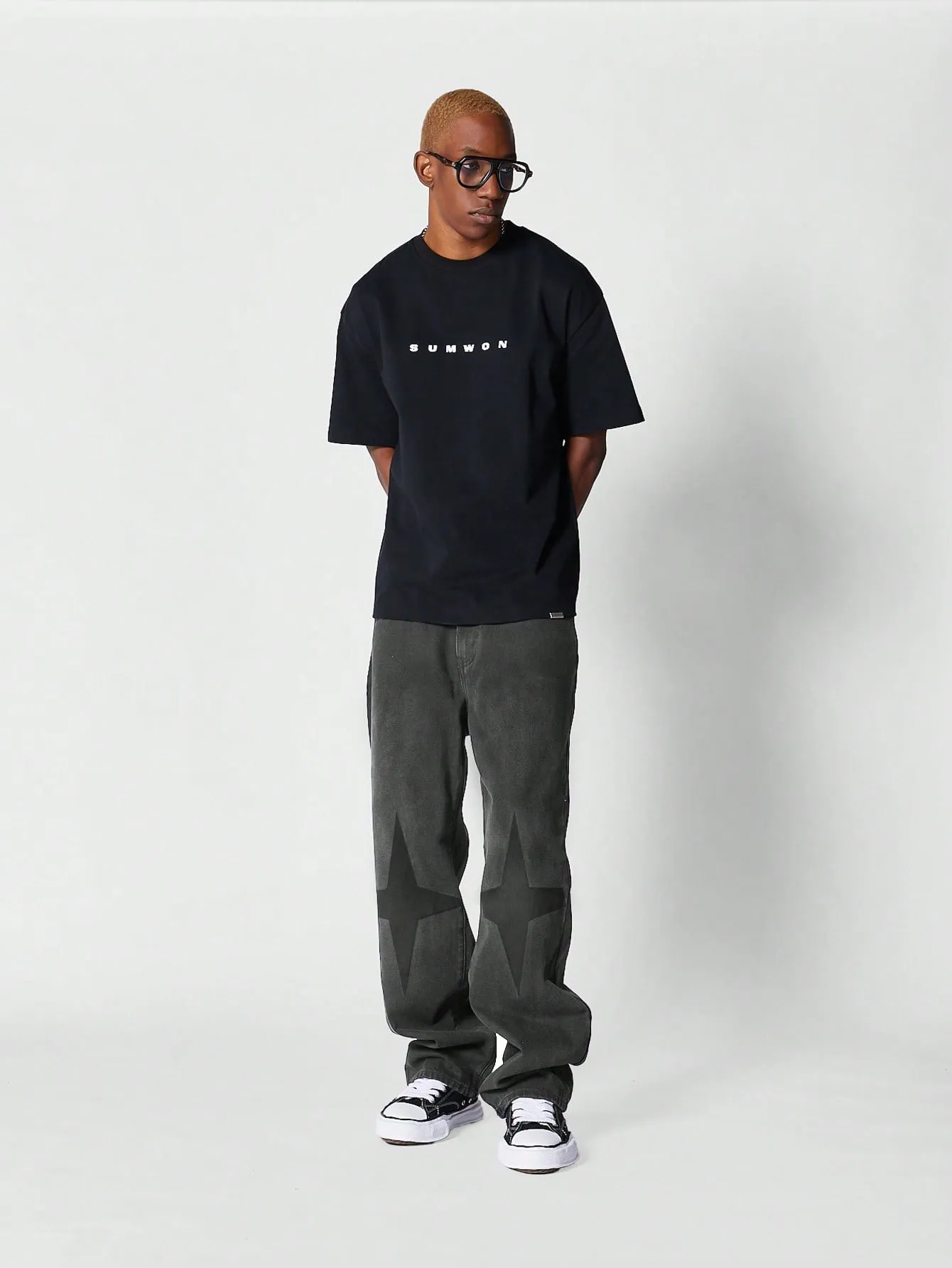 Loose Fit Jean With Front And Back Graphic Print