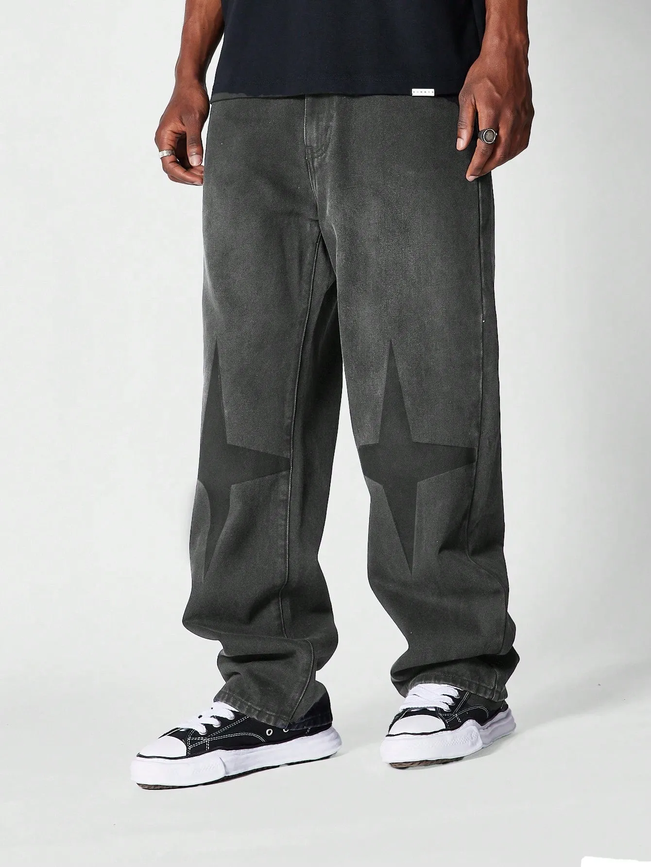 Loose Fit Jean With Front And Back Graphic Print