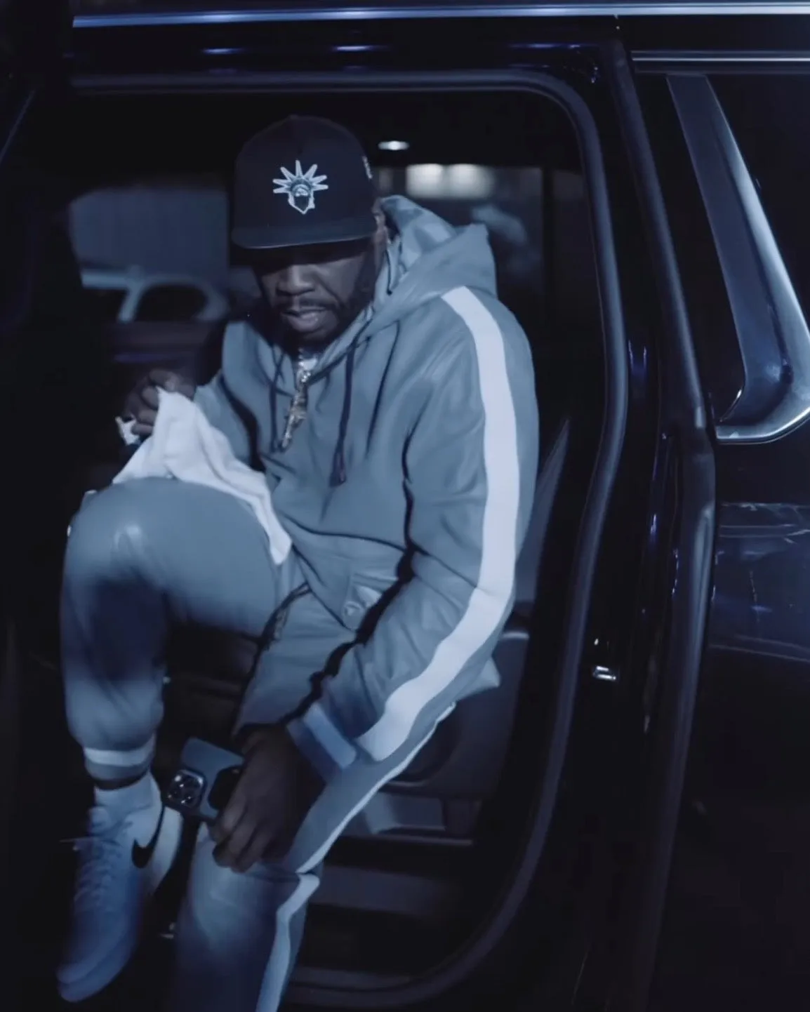 MEN LEATHER SUIT- GREY (50 CENT EDITION)