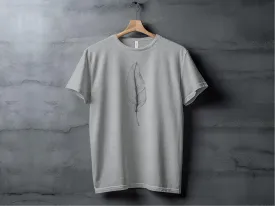 Minimalist Feather Line Art Nature Inspired Modern T-Shirt, Simple Feather Drawing Graphic Tee, Casual Nature Lover's Shirt