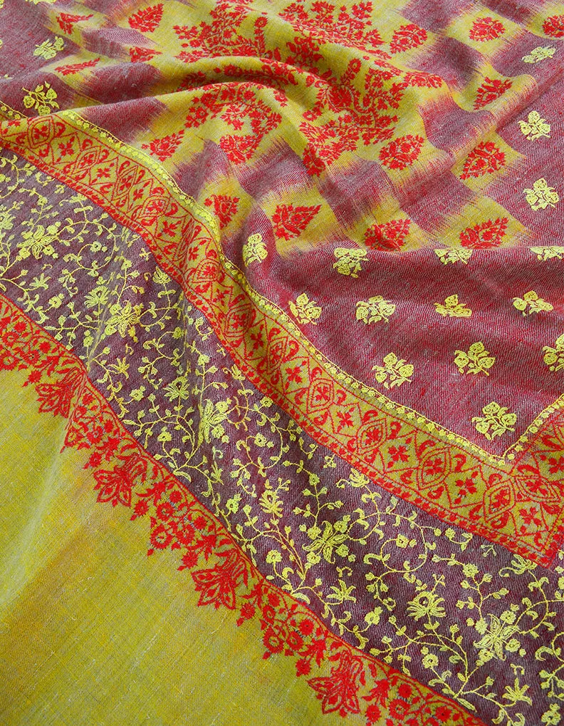 Multicoloured Pashmina Shawl With Sozni 6245