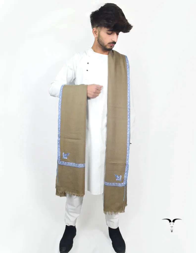 Natural Pashmina Shawl With Sozni Work 5693