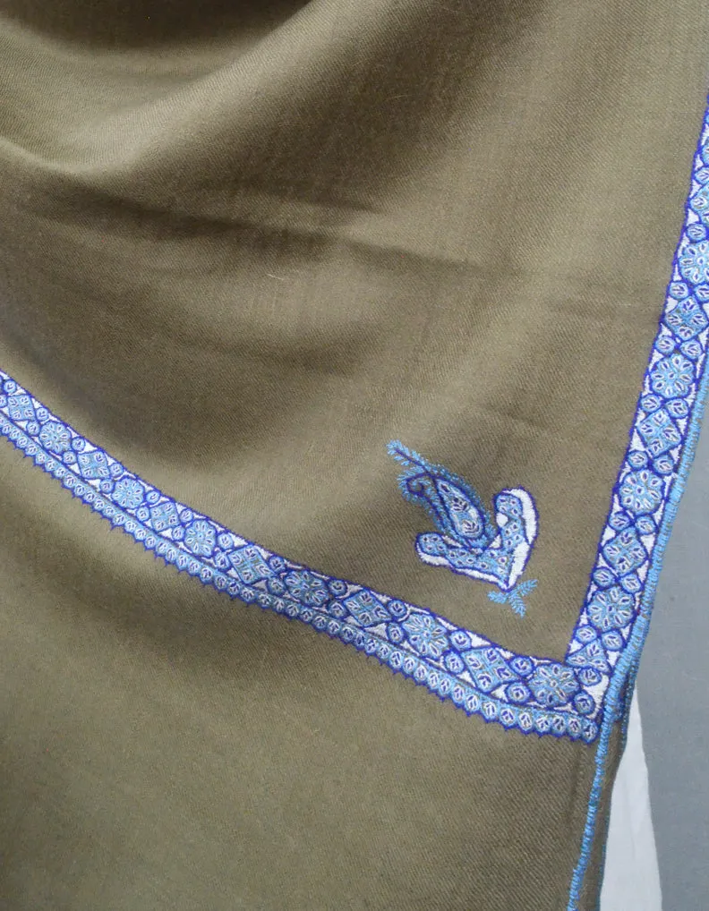 Natural Pashmina Shawl With Sozni Work 5693