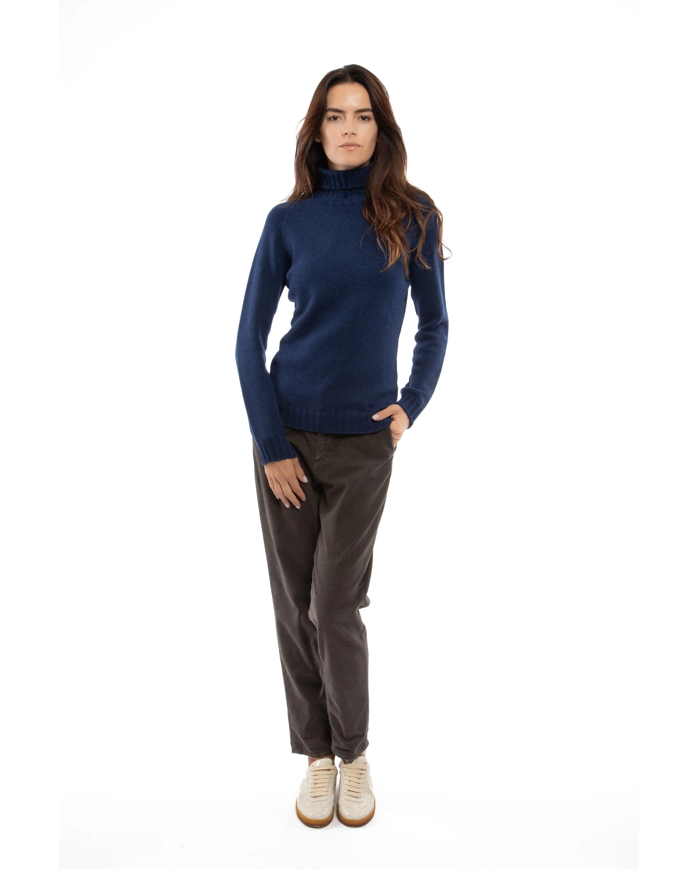 NEW FALL 24 - Women's Cashmere Raglan Sleeve Turtleneck Sweater Milk White