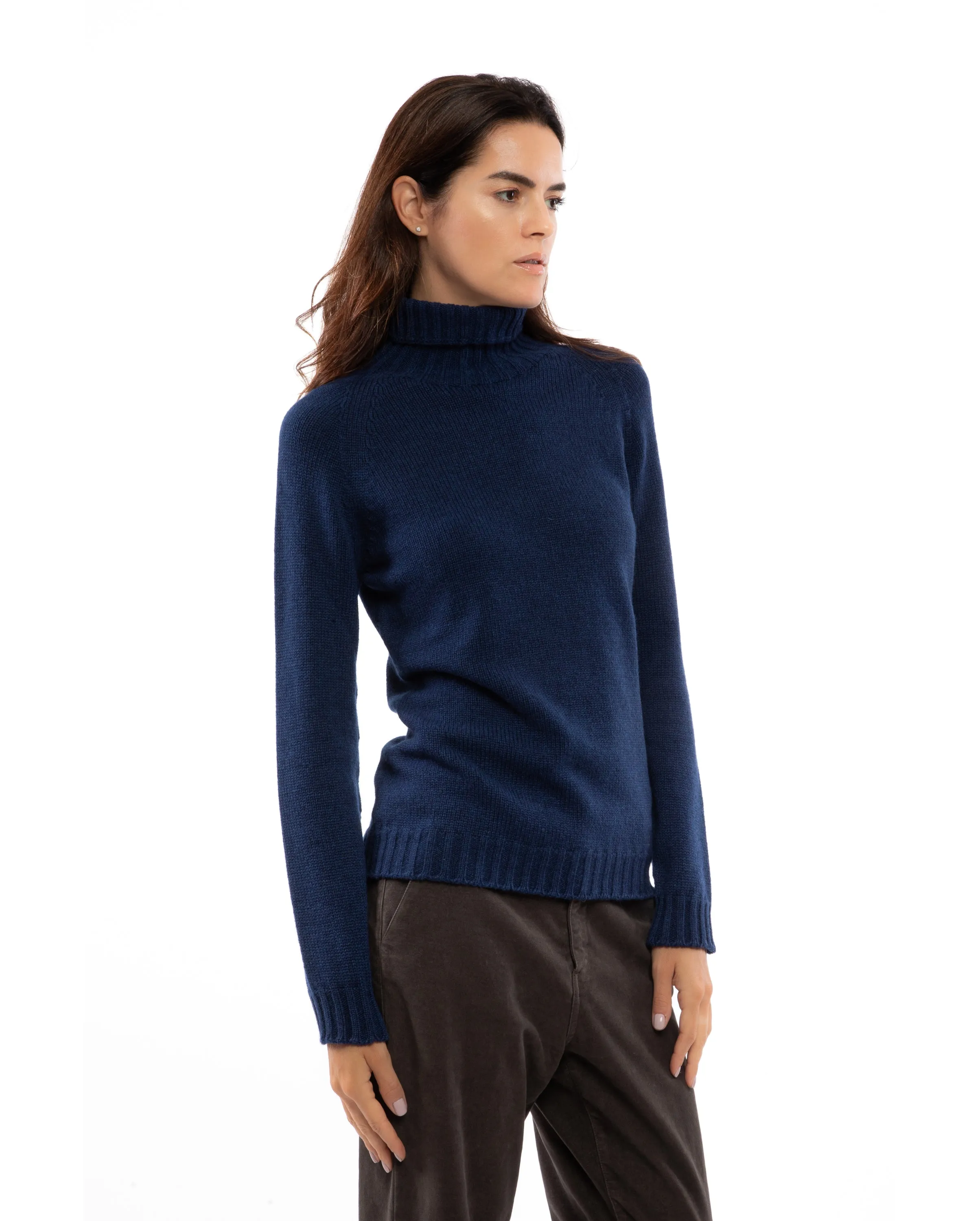 NEW FALL 24 - Women's Cashmere Raglan Sleeve Turtleneck Sweater Milk White