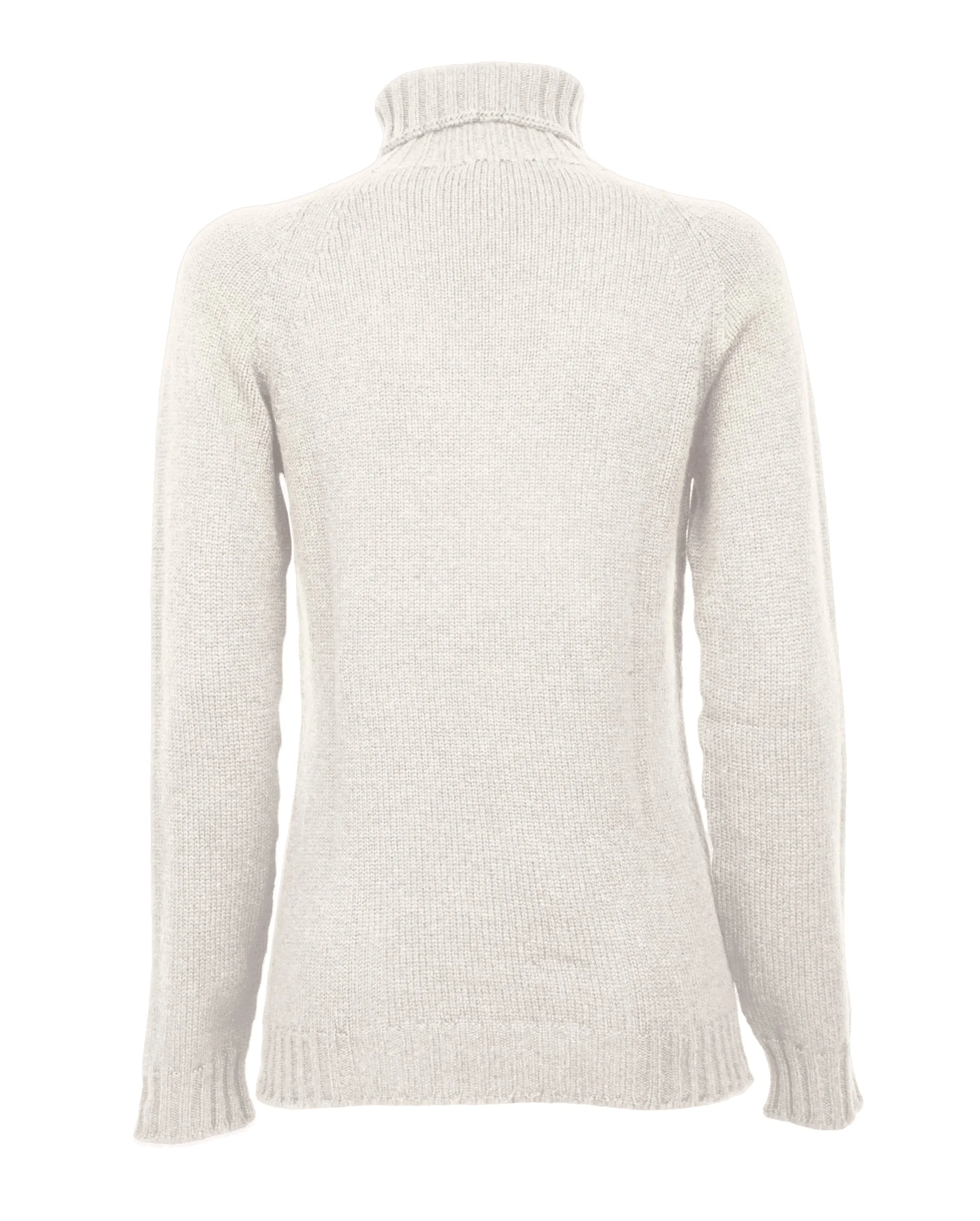 NEW FALL 24 - Women's Cashmere Raglan Sleeve Turtleneck Sweater Milk White