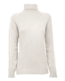 NEW FALL 24 - Women's Cashmere Raglan Sleeve Turtleneck Sweater Milk White