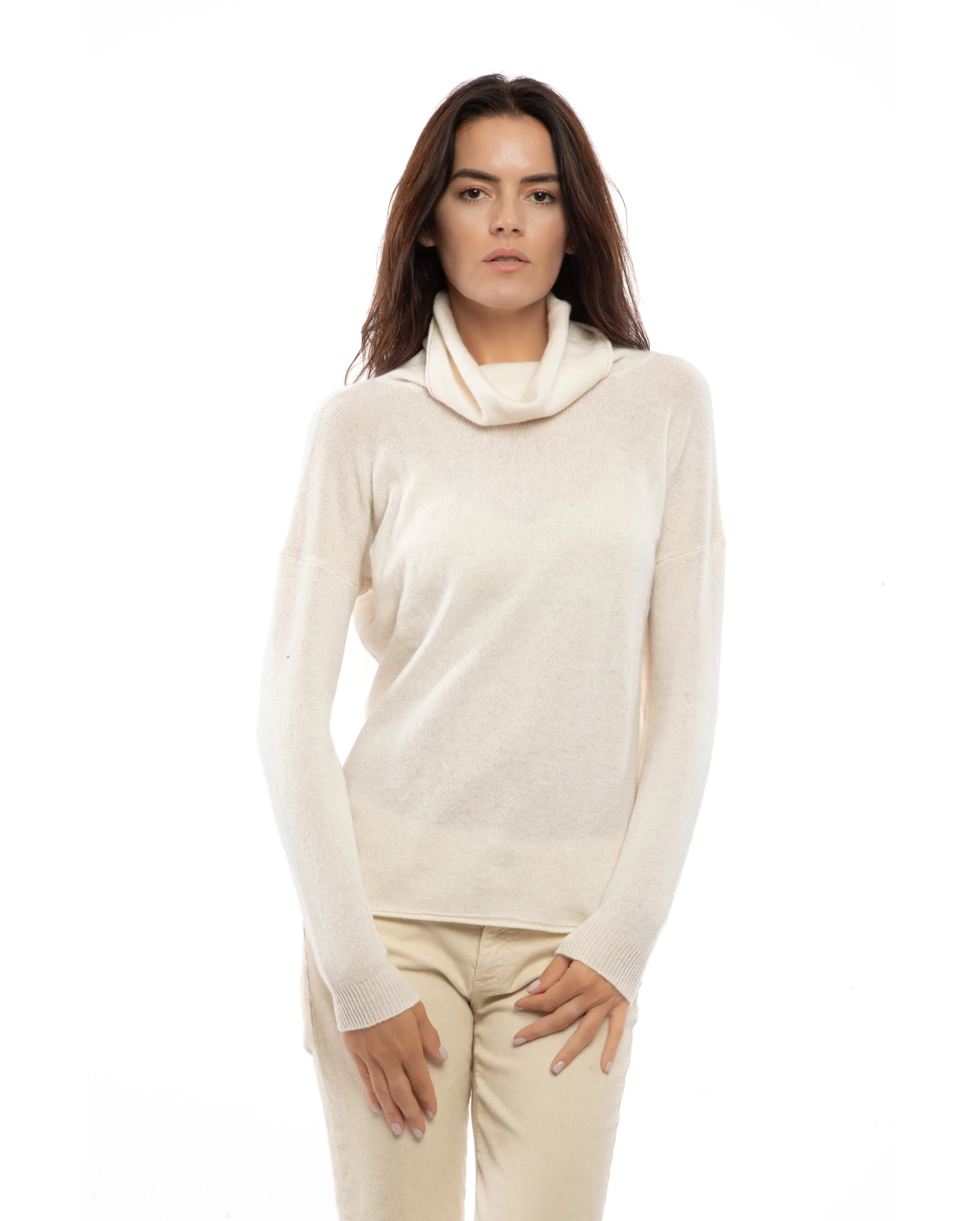 NEW FALL 24 - Women's Oversized Cashmere Cowl Neck Sweater Night Blue