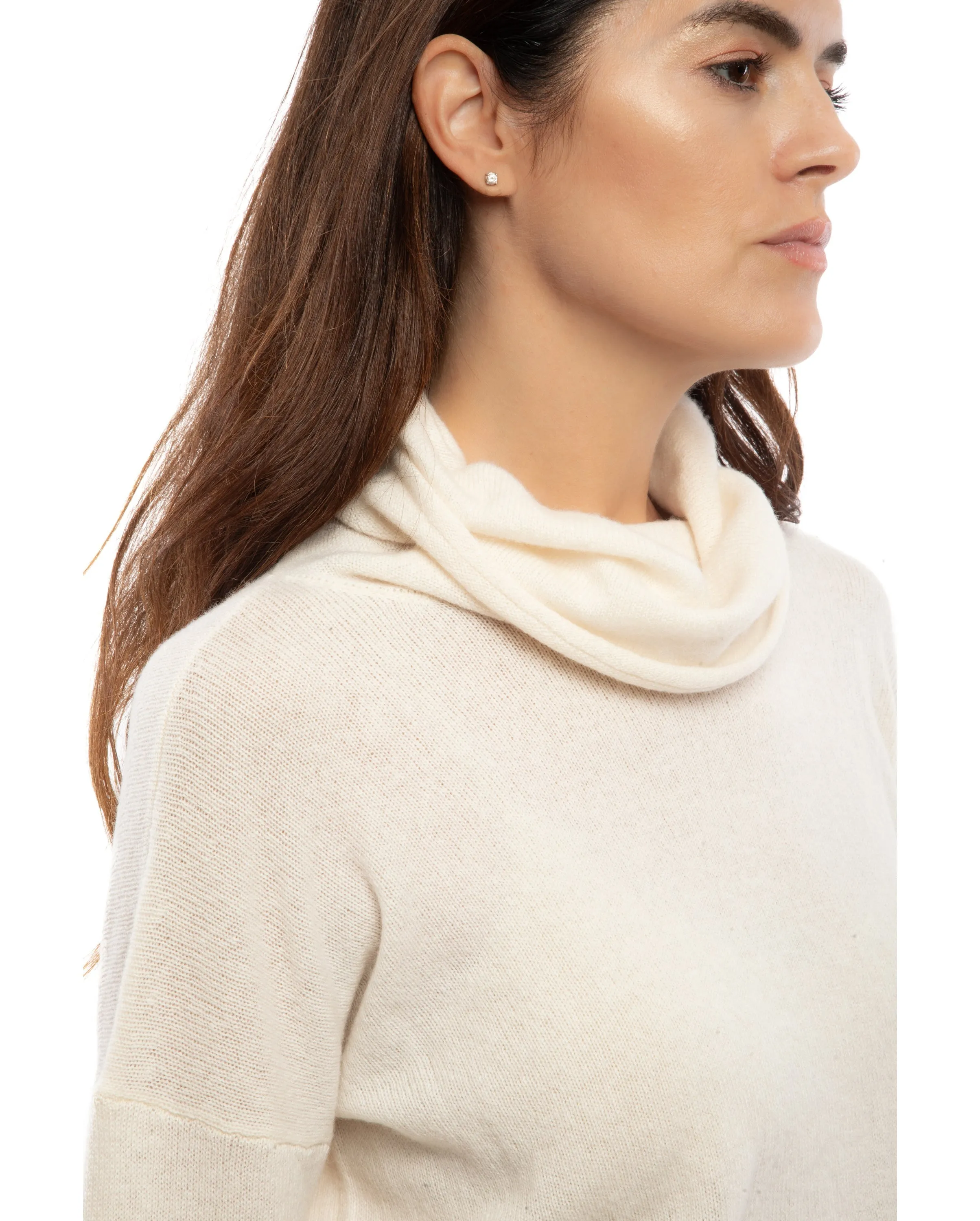 NEW FALL 24 - Women's Oversized Cashmere Cowl Neck Sweater Night Blue