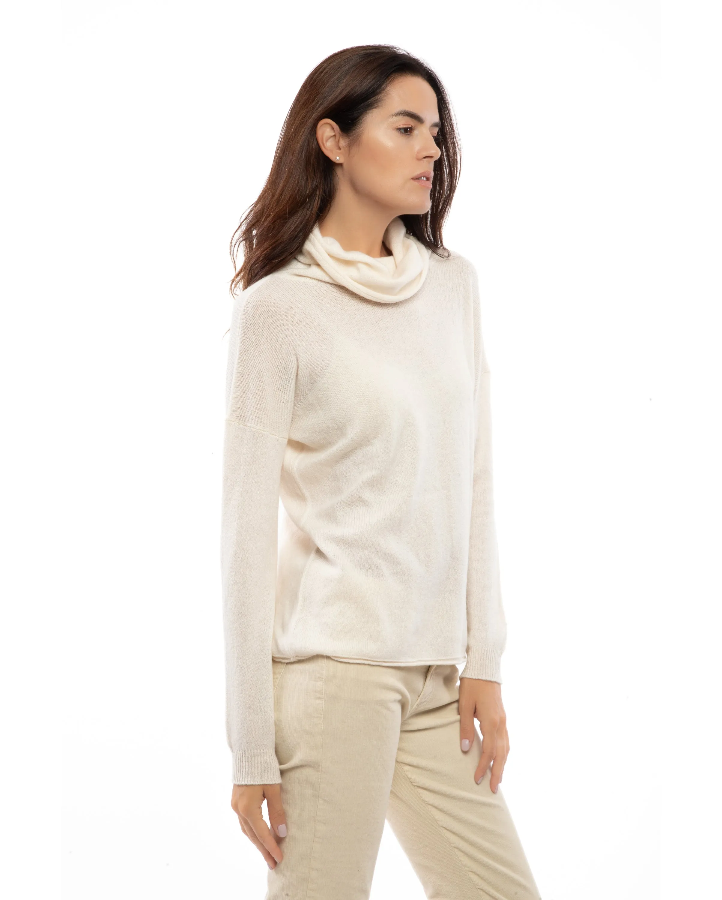 NEW FALL 24 - Women's Oversized Cashmere Cowl Neck Sweater Night Blue