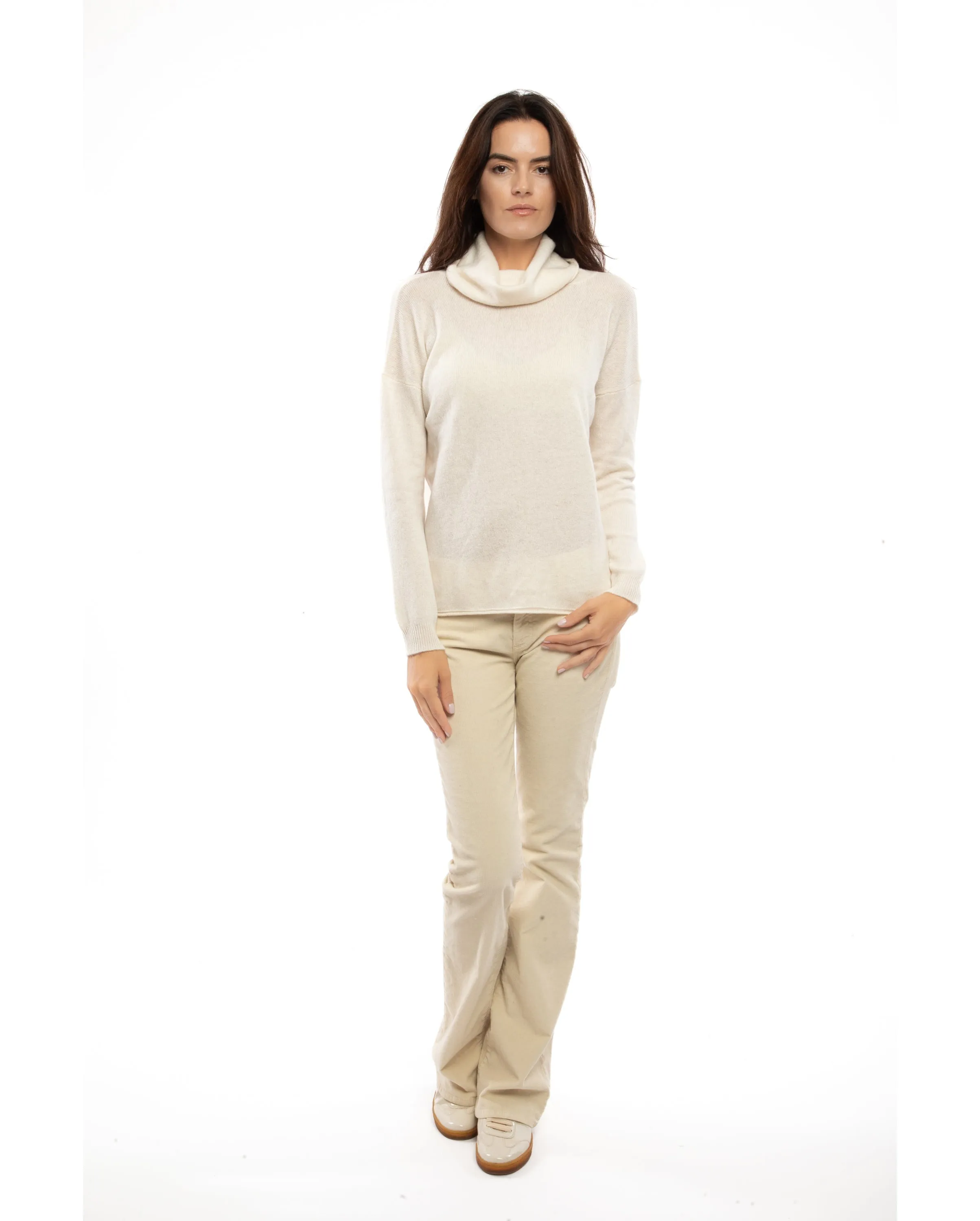 NEW FALL 24 - Women's Oversized Cashmere Cowl Neck Sweater Night Blue