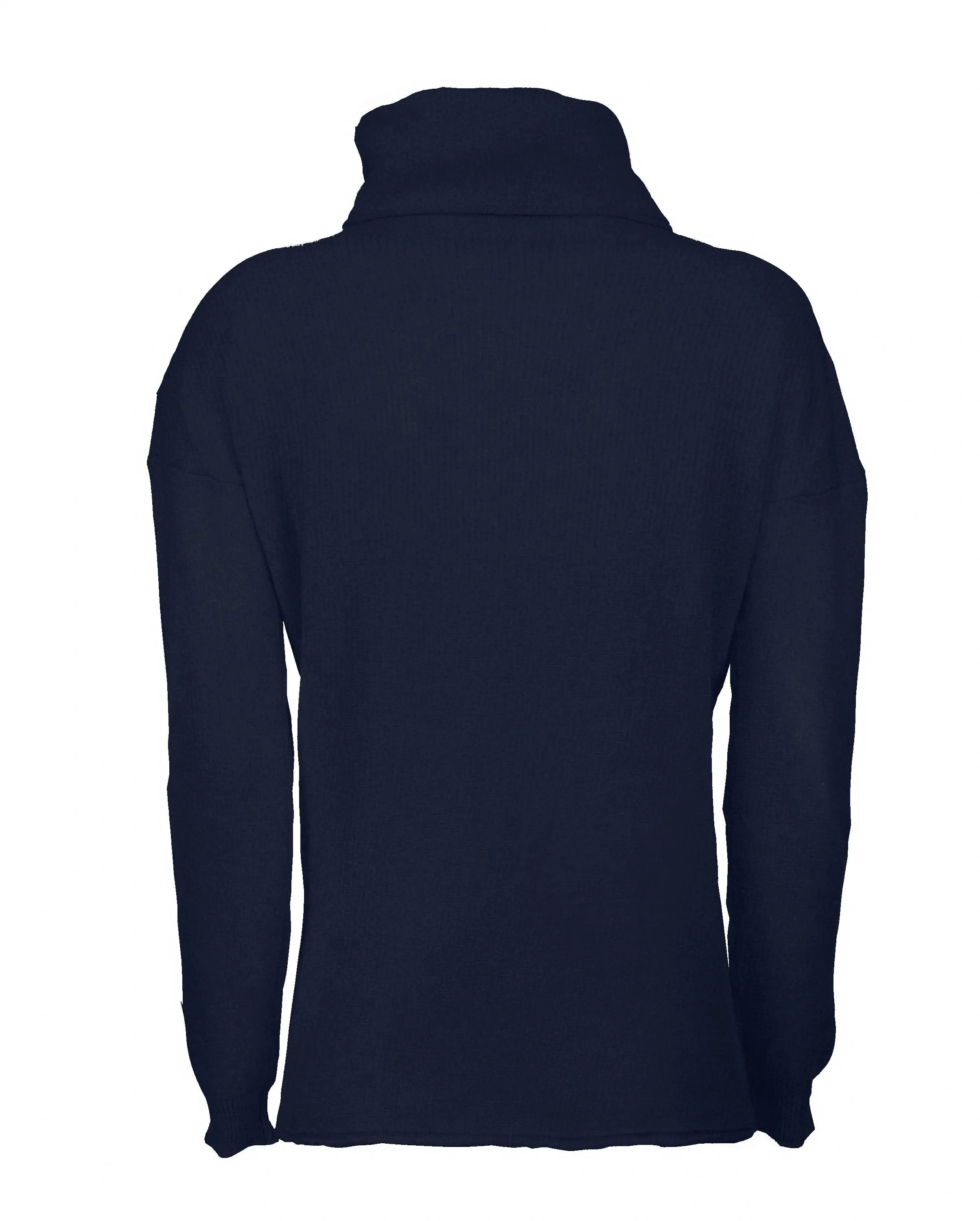 NEW FALL 24 - Women's Oversized Cashmere Cowl Neck Sweater Night Blue